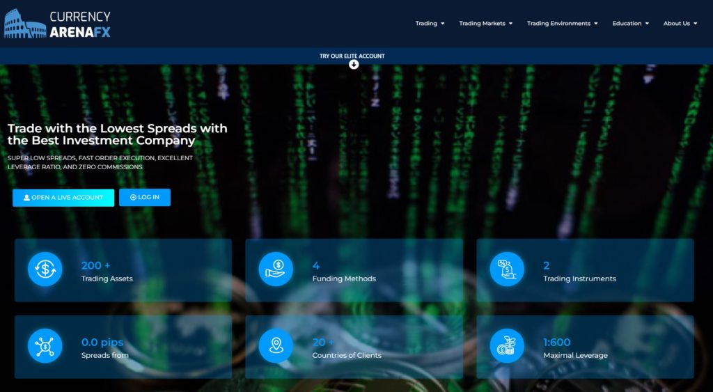currencyarenafx.com trading platform